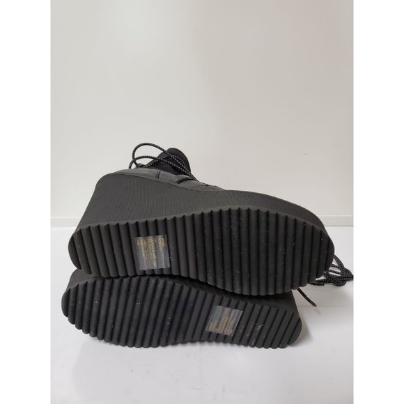 Steve Madden Atomic Wedge Lace-Up Bootie in Black Leather - Picture 10 of 11